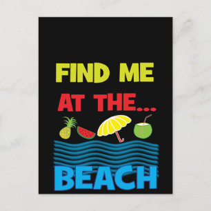 Cartão Postal Encontre-Me Na Tipografia Das Férias De Verão De