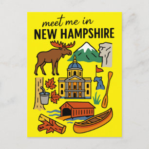 Cartão Postal Encontre-me nas Montanhas de New Hampshire Ícones 