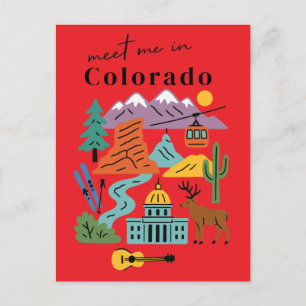 Cartão Postal Encontre-me no Colorado Hiking Nature Retro
