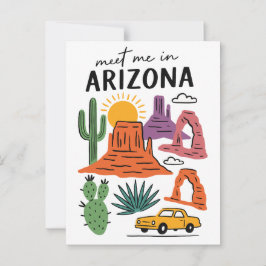 Cartão Postal Encontre-me no Deserto do Arizona Cacto Vermelho R