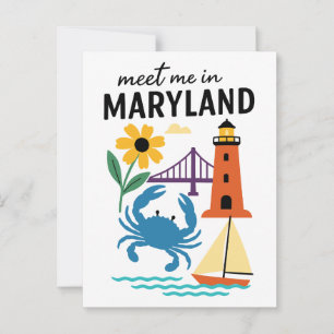 Cartão Postal Encontre-me no Farol de Maryland Velejando na Cost