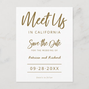 Cartão Postal Encontre-nos no Casamento de Destino Save The Date