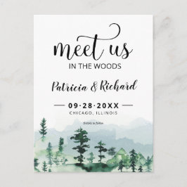 Cartão Postal Encontre-nos Nos Bosques Casamento ao Ar Livre Sal