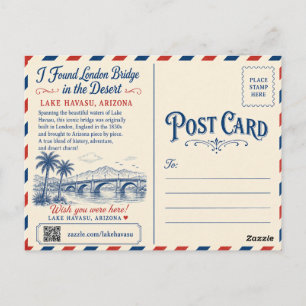 Cartão Postal Encontrei a London Bridge no Deserto Lake Havasu