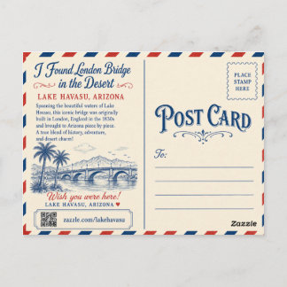Cartão Postal Encontrei a London Bridge no Deserto Lake Havasu