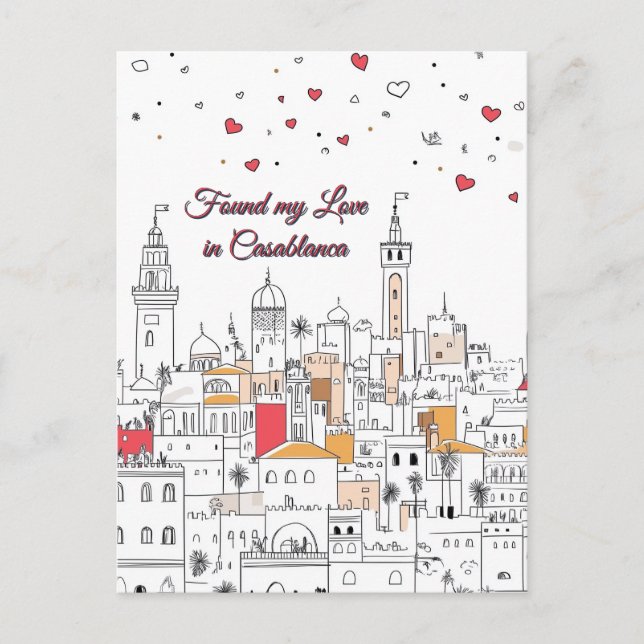 Cartão Postal Encontrei meu amor no Dia de os namorados Casablan (Frente)