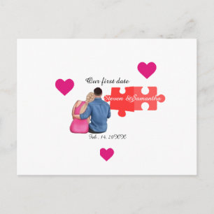 Cartão Postal Encontrei Minha Peça Faltando Casal primeiro dia