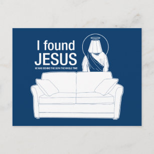 Cartão Postal encontrei o jesus que estava atrás do sofá o tempo