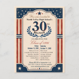 Cartão Postal Encontro de 30 anos do Ensino Médio Americana Verm