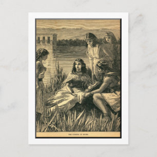 Cartão Postal Encontro de Moisés, Bíblia, Vintage