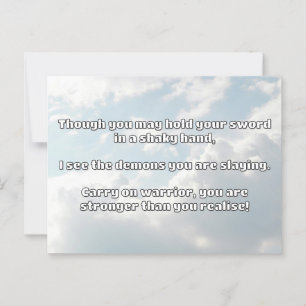 Cartão Postal Encorajamento à cotação positiva do Empath Warrior