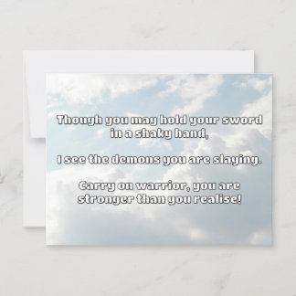 Cartão Postal Encorajamento à cotação positiva do Empath Warrior