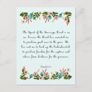 Cartão Postal Encorajando Artes Bíblias - Isaiah 61:1