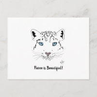Encorajando o leopardo da neve "A feroz é bonita"