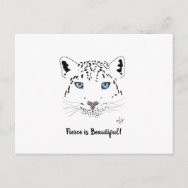 Cartão Postal Encorajando o leopardo da neve "A feroz é bonita"