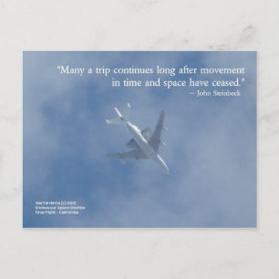 Cartão Postal Endeavor Space Shuttle   Cartão-postal de palavras