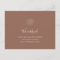Endereço Móvel Minimalista Boho Floral Terracotta
