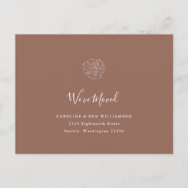 Cartão Postal Endereço Móvel Minimalista Boho Floral Terracotta