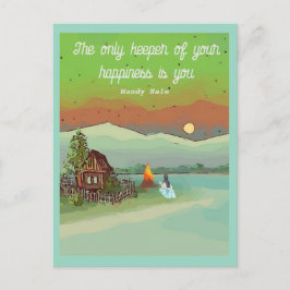 Cartão Postal ENERGIA SUMER com cabanas no céu azul e num lago