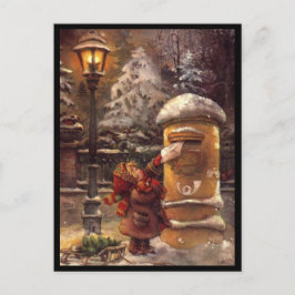 Cartão Postal Enfant postant sa lettre noël