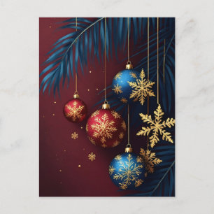 Cartão Postal ❄️ Enfeite de Natal Brilhante Beleza 🎄 Festivo