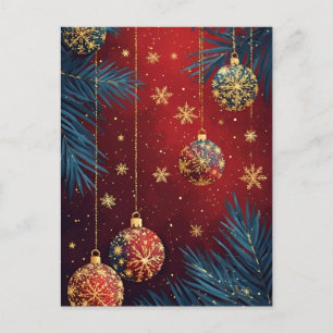 Cartão Postal Enfeite de Natal Elegante para as Festas