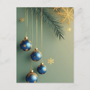 Cartão Postal Enfeite de Natal Elegante para as Festas