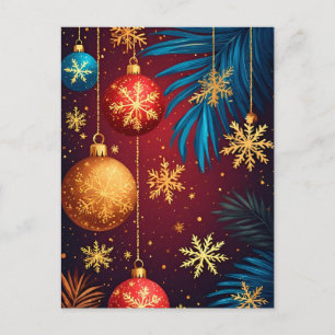 Cartão Postal Enfeite de Natal Elegante para Férias