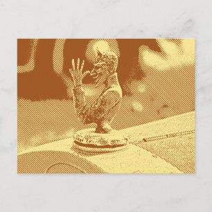 Cartão postal enfeite vintage capô