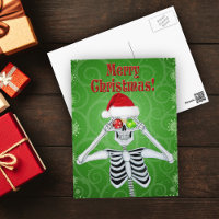 Enfeites de Chapéu de Papai Noel Esqueleto Sorride