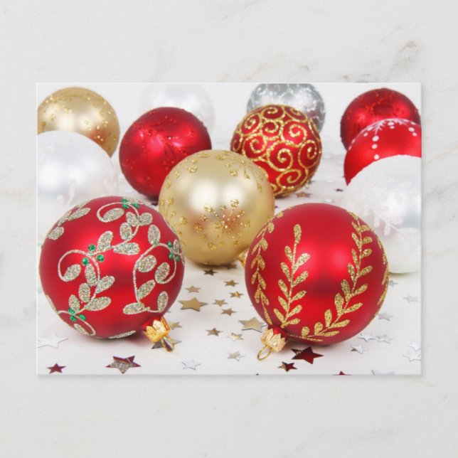 Cartão Postal Enfeites de Natal (Frente)