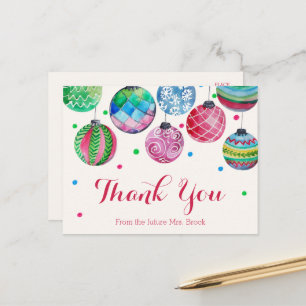 Cartão Postal Enfeites de natal Chá de panela Obrigado