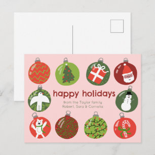 Cartão Postal Enfeites de natal charmosos Vintage Xmas PERSONALI