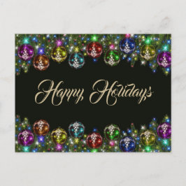 Cartão Postal Enfeites de natal Coloridos Pretos