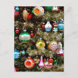 Cartão Postal Enfeites de natal Coloridos Vintage