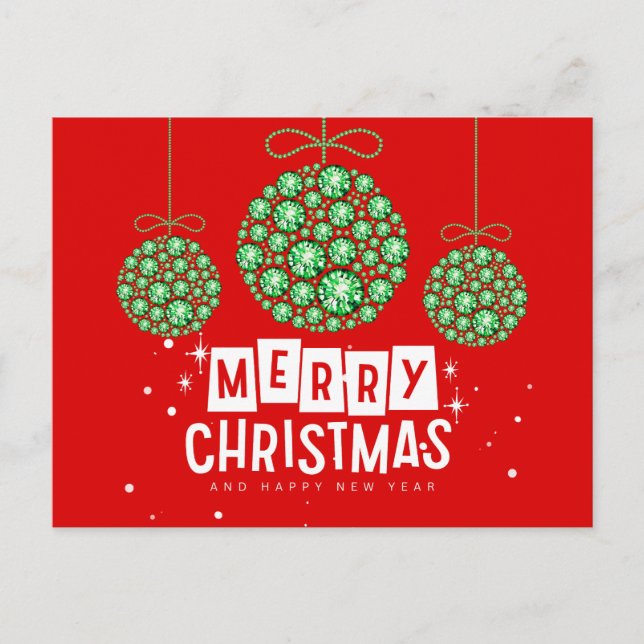 Cartão Postal Enfeites de natal Diamond (Frente)