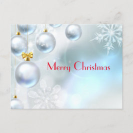 Cartão Postal enfeites de natal e flocos de neve