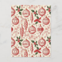 Enfeites de Natal em Toile Vermelho Chinoiserie
