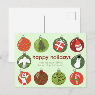 Cartão Postal Enfeites de Natal Encantadores Natal Antigo PERSON