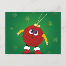 Cartão Postal Enfeites de natal engraçado e bonito com flocos de