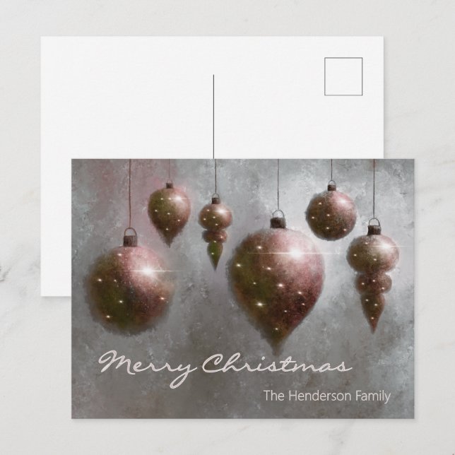 Cartão Postal Enfeites de Natal Pendurados Personalizados Cobre  (Frente/Verso)