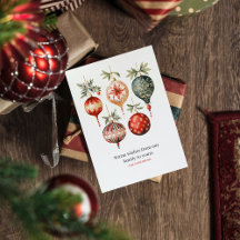 Enfeites de natal Vintage Watercolor