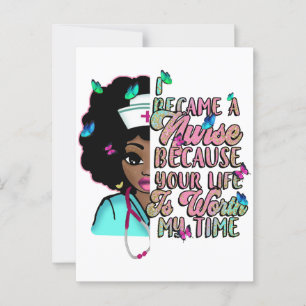Cartão Postal Enfermagem de melanina de enfermeira negra