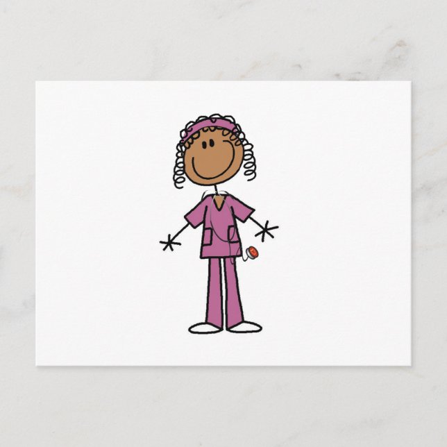 Cartão Postal Enfermeira Afro-Americana (Frente)