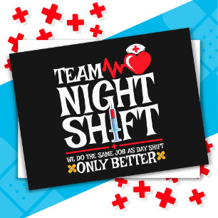 Cartão Postal Enfermeira Apreciação Funny Team Shift Enfermeira