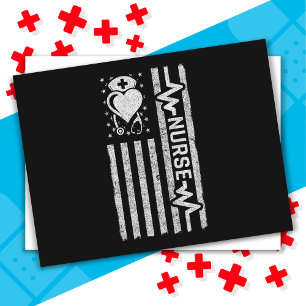 Cartão Postal Enfermeira Apreciação Hero Heart Life Bandeira Ame