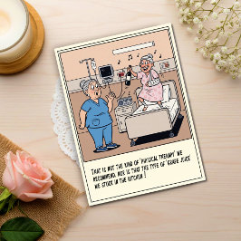 Cartão Postal Enfermeira Chocada Observa Paciente Dançar e Recup