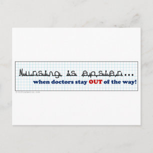 Cartão Postal Enfermeira - Deixe-me fazer o meu trabalho