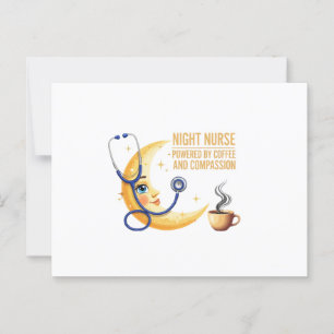 Cartão Postal Enfermeira do Turno da Noite - Coffee & Compassion