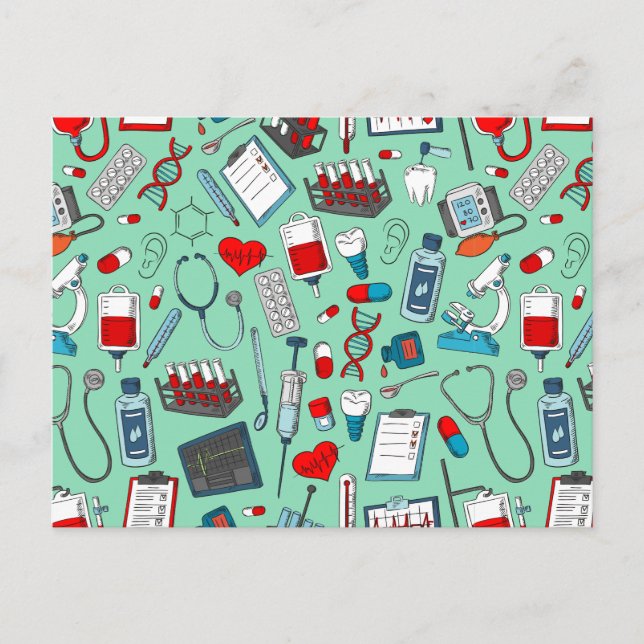 Cartão Postal Enfermeira, Médico, Profissional Médico (Frente)